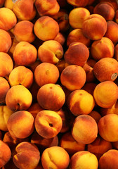 close-up of juicy ripen peaches as background