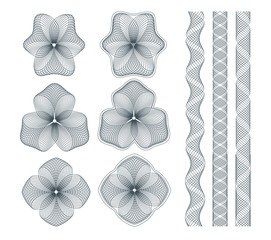 Rosettes and borders vector