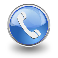 Bottone azzurro con simbolo "Telefono"