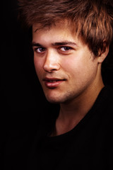 Obraz premium Face of one handsome sexy young man