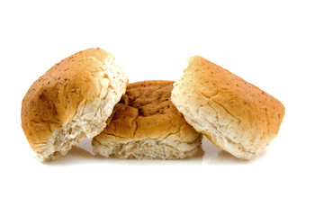 bread over white background