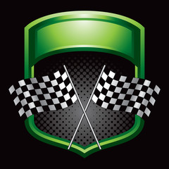 Racing flags on green display