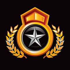 silver star in orange royal crest