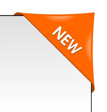 New orange corner business ribbon