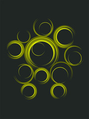 grüne kreise auf schwarzem hintergrund