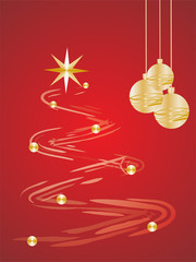 abstrakter weihnachtsbaum mit christbaumkugeln