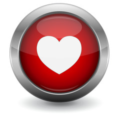 Red Glossy Vector Button - Favorites