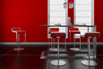 Kitchen - composition in red I