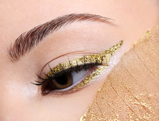Golden fashion eye  make-up