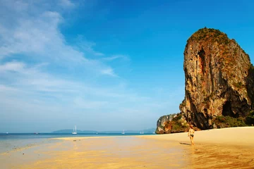 Foto auf Acrylglas Railay Strand, Krabi, Thailand Tropical beach, Andaman Sea, Thailand