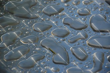 Raindrops on a Metal Table