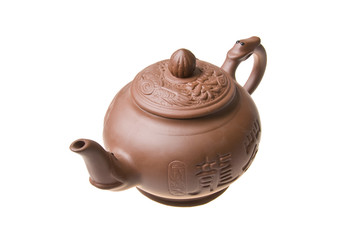 Chinese teapot isolated on the white