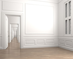 interior classic room corner empty