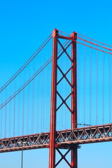 Large bridge over  river in Lisbon