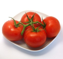 Tomatoes on the plate