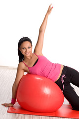 Woman during fitness exercise