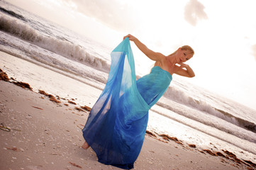 blue silk dancer