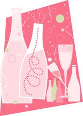 New Years – Light Pink Theme Isolated