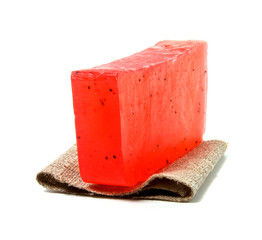 natural soap bar isolated on white background