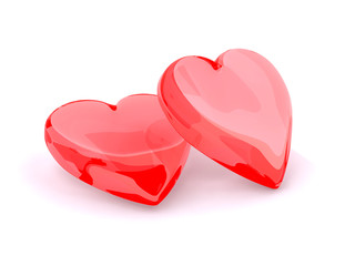Red hearts valentine