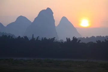 Deurstickers Sunrise in Yangshuo © Craig Hanson