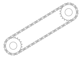 Two sprockets with chain vector
