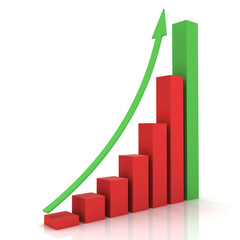 Business graph showing growth