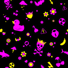 Seamless emo cartoon background