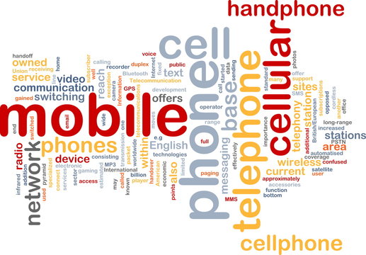 Mobile phone word cloud