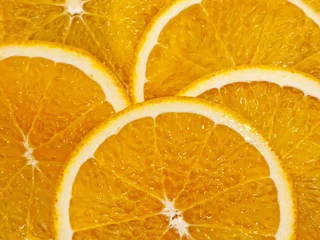 Papier Peint photo Tranches de fruits Orange juteuse