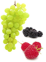 Fresh Berry Fruits Isolated on White