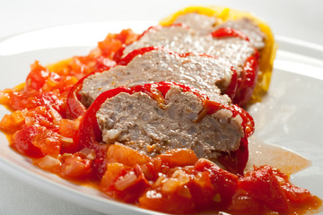 Stuffed pepper with meat and rice