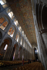 Fototapeta na wymiar Long wide angle shot of Ely Cathedral, Cambridgeshire, England