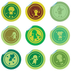 stylized children stickers