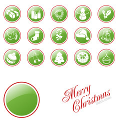 Christmas buttons. Vector illustration.