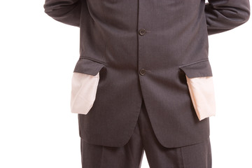 Man with empty pockets