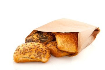 Luxury bread rolls in paper bag