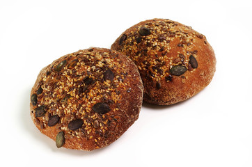 Two small loaf of whole seed bread