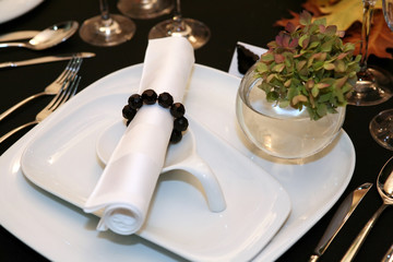 Table setting for thanksgiving dinner