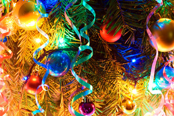 Christmas-tree decorations with lights