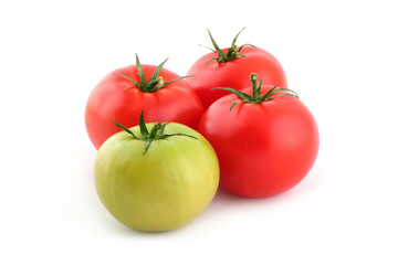 Tomatoes isolated on white