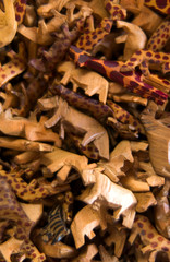 Wooden safari animal figurine pattern