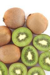 Ripe kiwi fruits