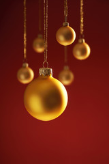 gold christmas balls