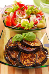 grilled aubergine with sesame seeds