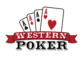 Four aces on white. Poker icon