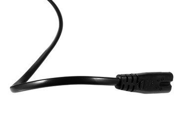 Plug of electricity on power cord isolated on white background