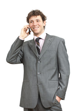 Businessman talking on mobile