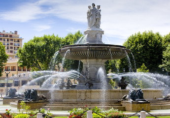 fountain at La Rotonde, Aix-en-Provence, Provence, France