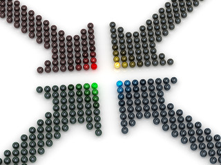 Leader and team meeting concept